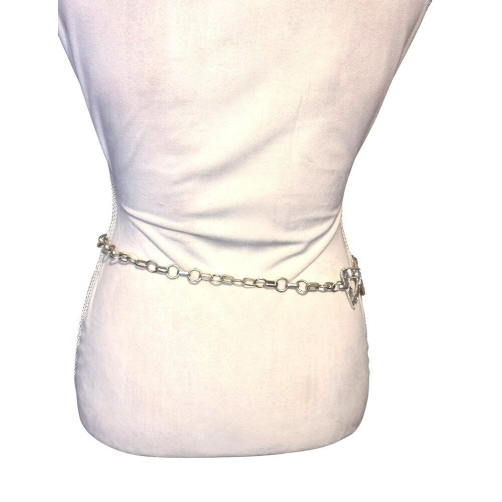 Brushed Silver Squares and Triangle Chain Belt - Picture 4 of 4